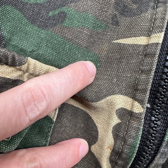 Vintage Reversible Camo Hunter Orange Puffer Vest 1980s Sports Afield Taiwan - Picture 10 of 16